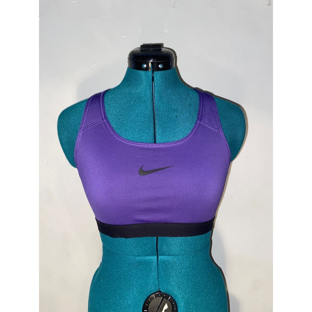 Nike Dri-FIT Purple Racerback Sports Bra Medium Impact Athleisure Gymwear Sporty